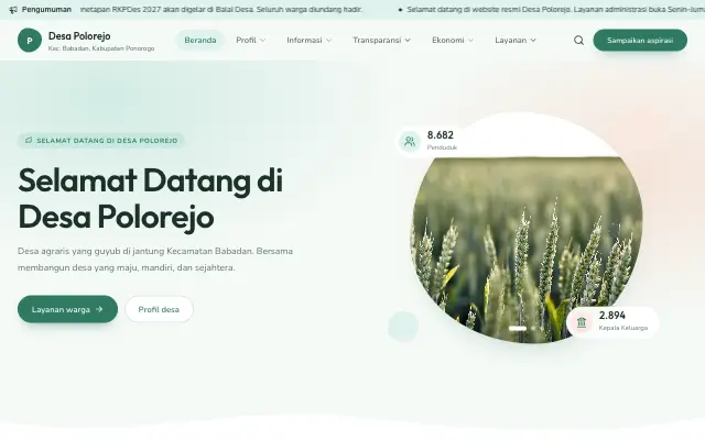 Tampilan tema Embun