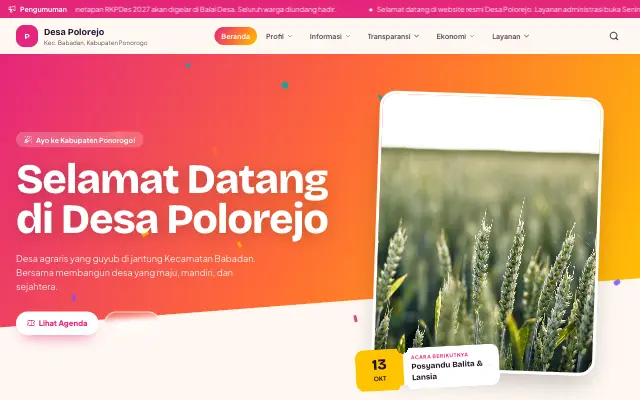 Tampilan tema Festival