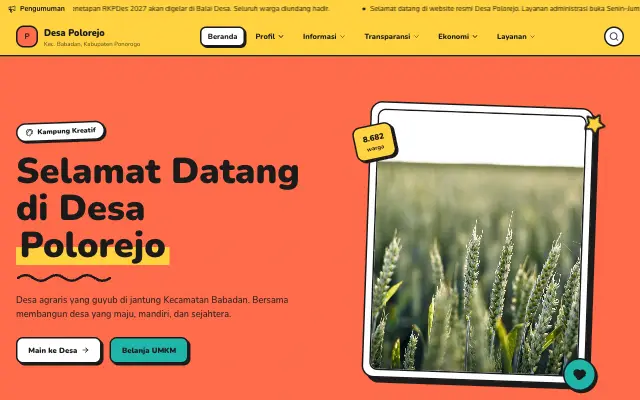 Tampilan tema Kampung Kreatif