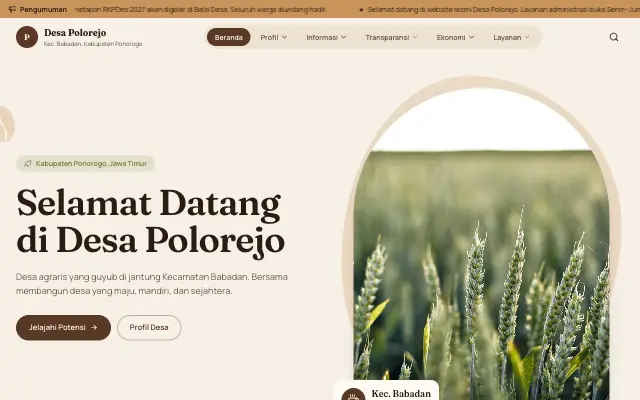 Tampilan tema Kebun Kopi