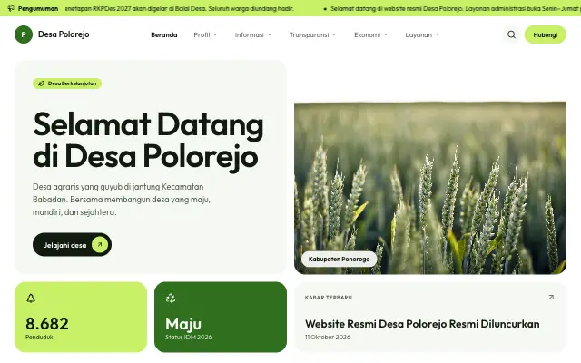 Tampilan tema Kota Hijau