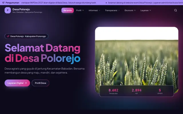 Tampilan tema Lembayung