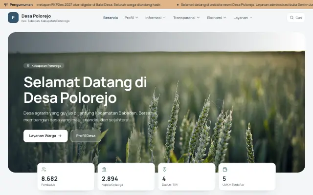 Tampilan tema Nordik