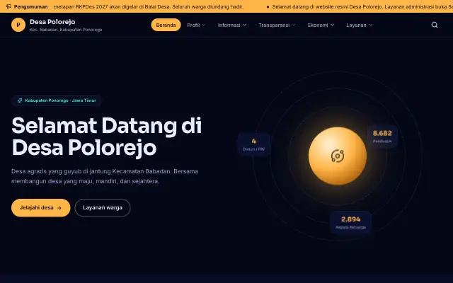 Tampilan tema Orbit