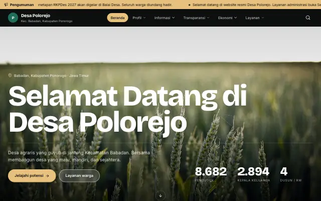 Tampilan tema Panorama