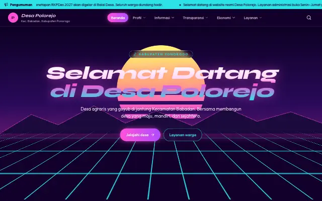 Tampilan tema Sintetis